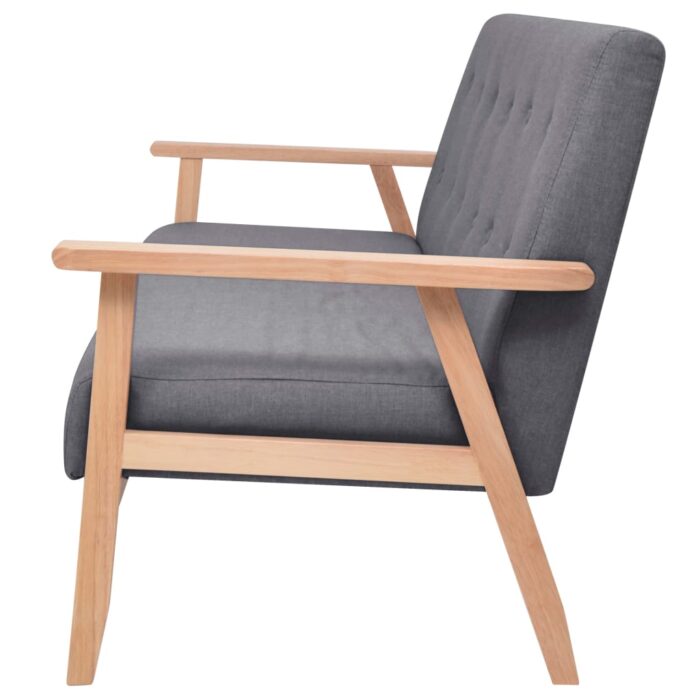 Ensemble de canapés 3 pcs Tissu Gris foncé – Image 4