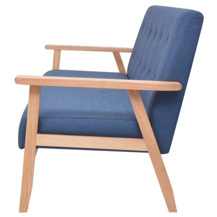 Ensemble de canapés 3 pcs Tissu Bleu – Image 5