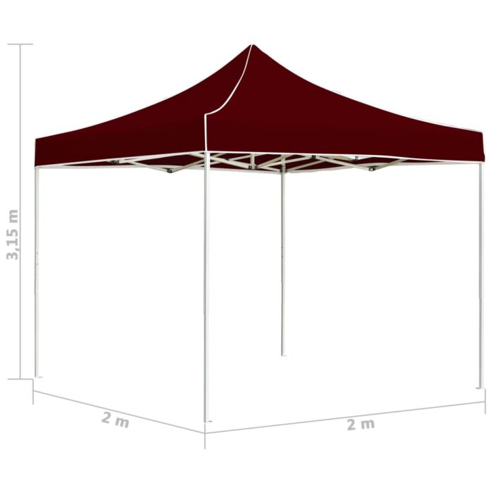 Tente de réception pliable Aluminium 2 x 2 m Bordeaux – Image 5