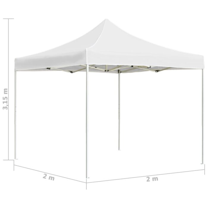 Tente de réception pliable Aluminium 2 x 2 m Blanc – Image 5