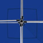 Tente de réception pliable avec parois Aluminium 2x2 m Bleu – Image 2