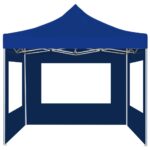 Tente de réception pliable avec parois Aluminium 2x2 m Bleu – Image 4