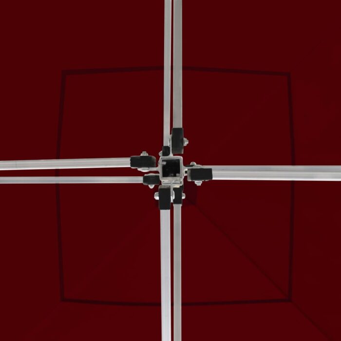 Tente de réception pliable avec parois Aluminium 2x2 m Bordeaux – Image 2
