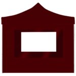 Tente de réception pliable avec parois Aluminium 2x2 m Bordeaux – Image 3