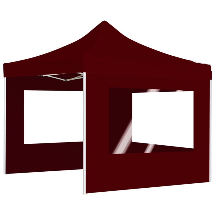Tente de réception pliable avec parois Aluminium 2x2 m Bordeaux – Image 5