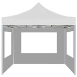 Tente de réception pliable avec parois Aluminium 2x2 m Blanc – Image 4