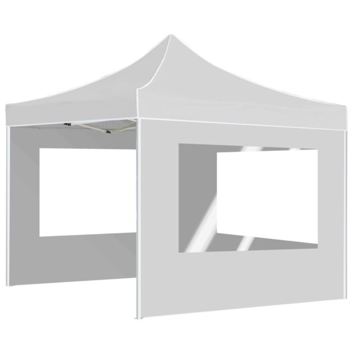 Tente de réception pliable avec parois Aluminium 2x2 m Blanc – Image 5