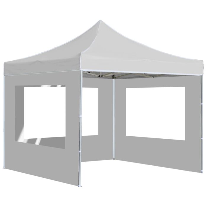Tente de réception pliable avec parois Aluminium 2x2 m Blanc – Image 6
