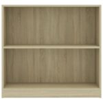 Bibliothèque chêne sonoma 80x24x75 cm bois d'ingénierie – Image 2