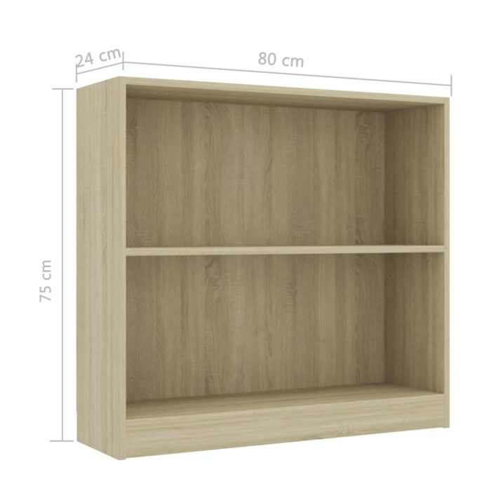 Bibliothèque chêne sonoma 80x24x75 cm bois d'ingénierie – Image 4