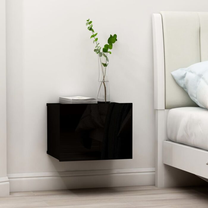 Tables de chevet 2 pcs Noir 40x30x30 cm Bois d'ingénierie – Image 1