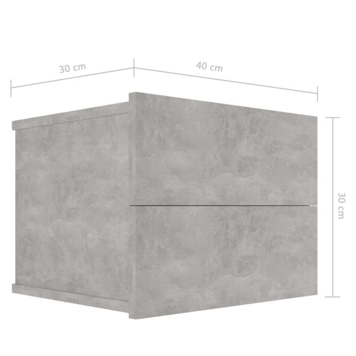 Tables de chevet 2 pcs Gris béton 40x30x30 cm Bois ingénierie – Image 6
