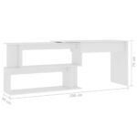 Bureau d'angle Blanc 200x50x76 cm Bois d'ingénierie – Image 5