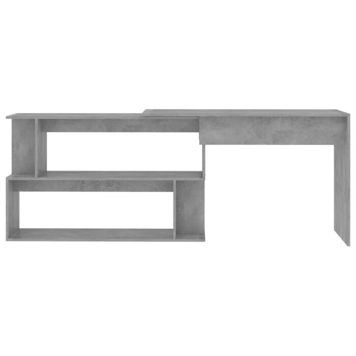 Bureau d'angle Gris béton 200x50x76 cm Bois d’ingénierie – Image 2