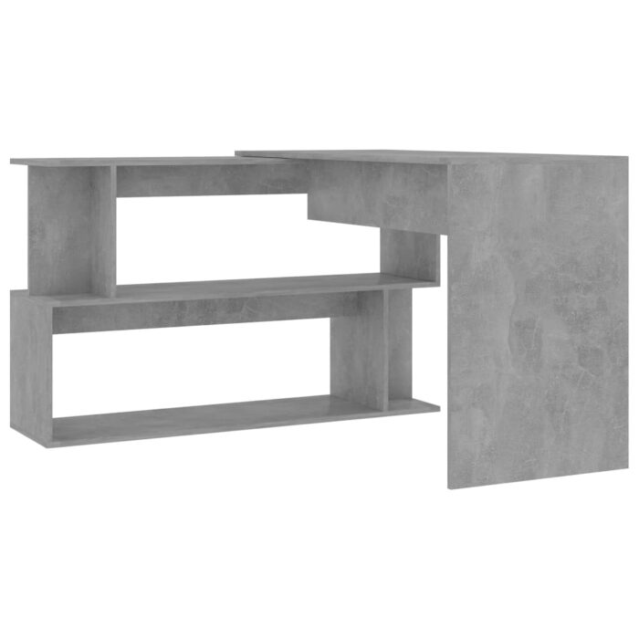 Bureau d'angle Gris béton 200x50x76 cm Bois d’ingénierie – Image 3