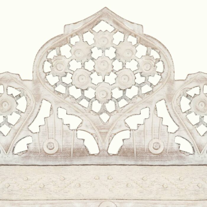 Cloison de séparation 4 panneaux Blanc 160x165 cm Bois manguier – Image 2