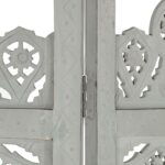 Cloison de séparation 4 panneaux Gris 160x165 cm Bois manguier – Image 3