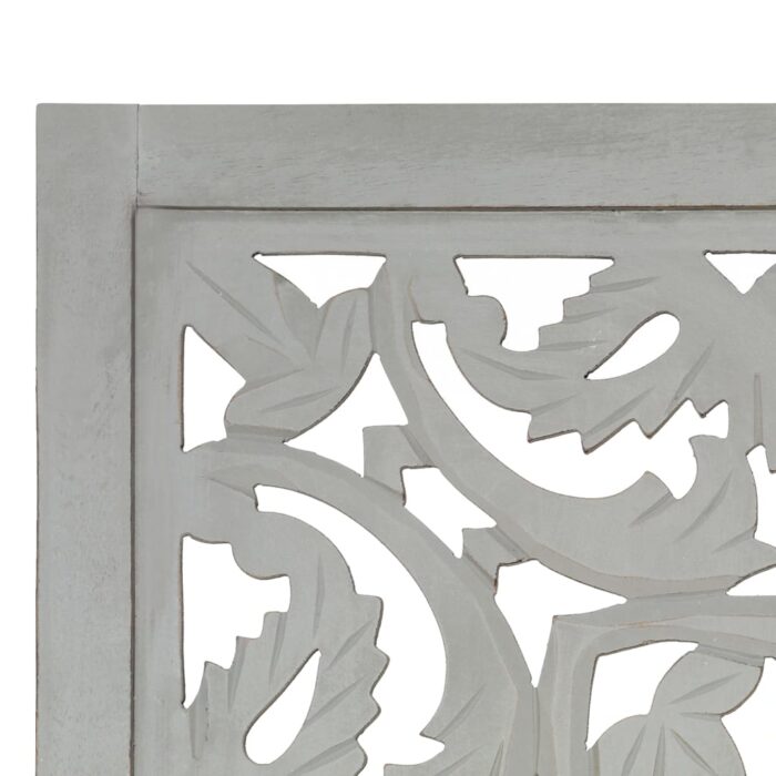 Cloison de séparation 3 panneaux Gris 120x165 cm Bois manguier – Image 3