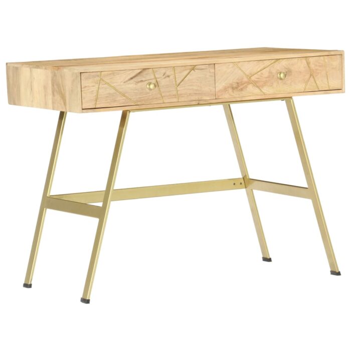 Bureau avec tiroirs 100x55x75 cm bois solide de manguier – Image 1