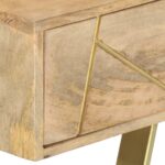 Bureau avec tiroirs 100x55x75 cm bois solide de manguier – Image 3