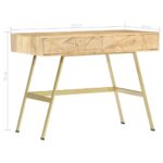 Bureau avec tiroirs 100x55x75 cm bois solide de manguier – Image 5