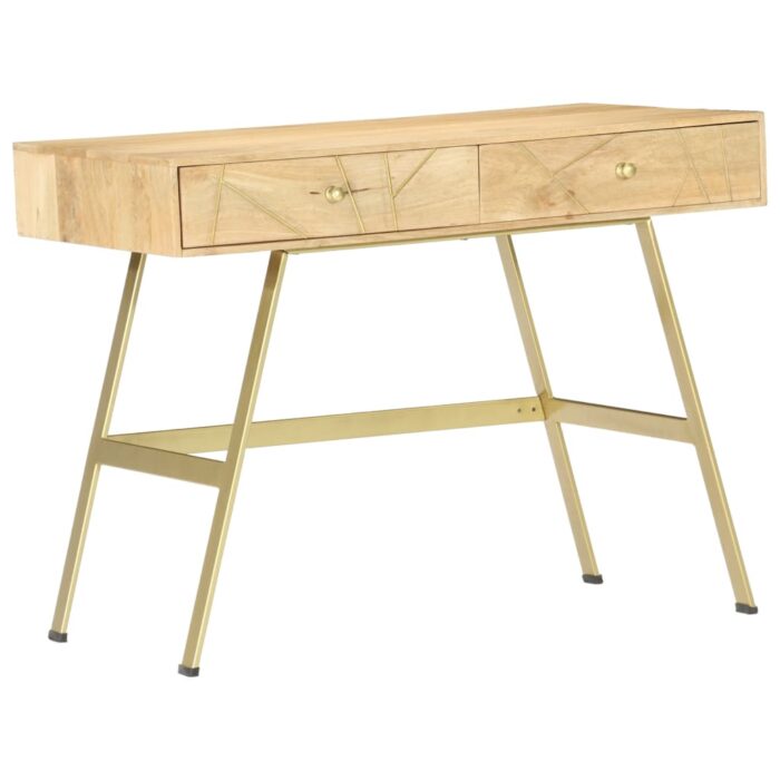 Bureau avec tiroirs 100x55x75 cm bois solide de manguier – Image 6