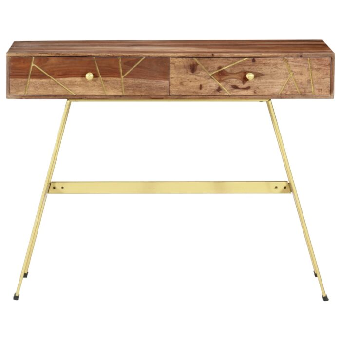 Bureau avec tiroirs 100x55x75 cm bois solide – Image 3