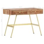 Bureau avec tiroirs 100x55x75 cm bois solide – Image 5