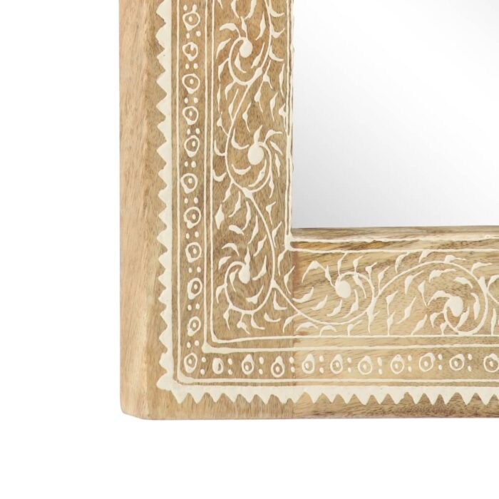 Miroir peint à la main 40x55 cm Bois de manguier solide – Image 4