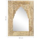 Miroir peint à la main 40x55 cm Bois de manguier solide – Image 5