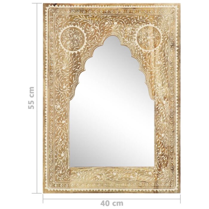 Miroir peint à la main 40x55 cm Bois de manguier solide – Image 5