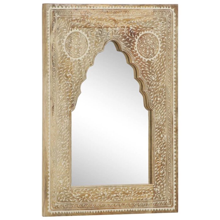 Miroir peint à la main 40x55 cm Bois de manguier solide – Image 6