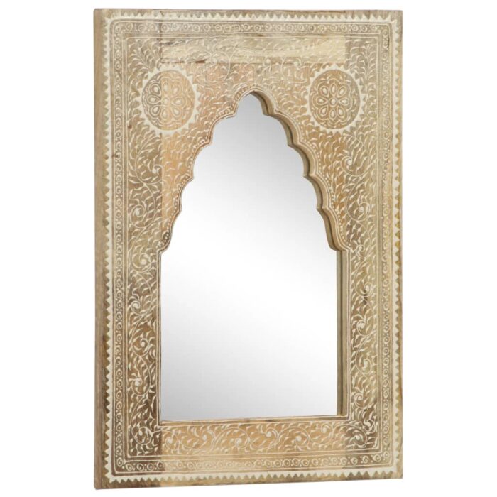 Miroir peint à la main 40x55 cm Bois de manguier solide – Image 7