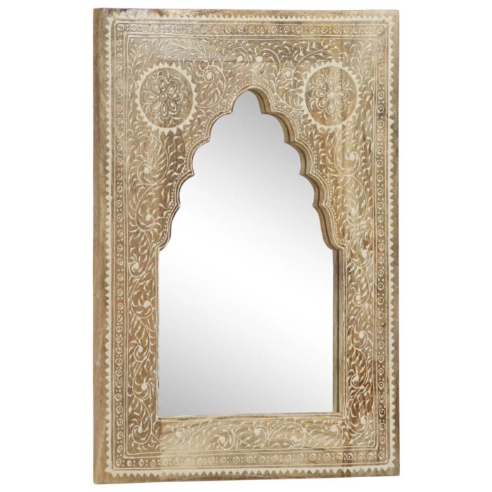Miroir peint à la main 40x55 cm Bois de manguier solide – Image 8