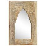 Miroir peint à la main 40x55 cm Bois de manguier solide – Image 9
