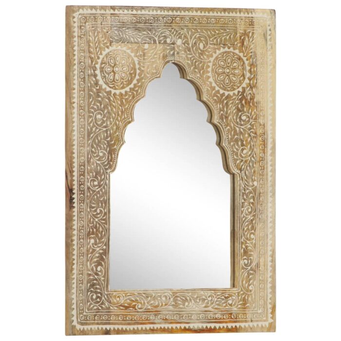 Miroir peint à la main 40x55 cm Bois de manguier solide – Image 9