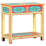 Table console peinte à la main 80x35x75 cm Bois de manguier – Image 11