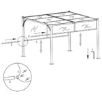 Pergola avec toit réglable Crème Blanc 3x3 m Acier – Image 5