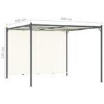 Pergola avec toit réglable Crème Blanc 3x3 m Acier – Image 6