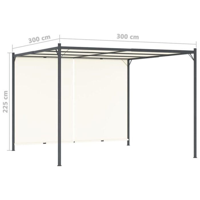 Pergola avec toit réglable Crème Blanc 3x3 m Acier – Image 6
