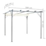 Pergola avec toit rétractable Blanc crème 3 x 3 m Acier – Image 6