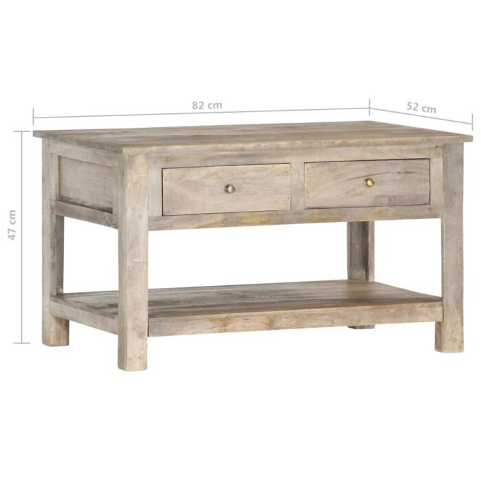 Table basse 82x52x47 cm Bois de manguier massif – Image 6