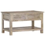 Table basse 82x52x47 cm Bois de manguier massif – Image 8