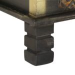 Coffre de rangement Noir 80x40x45 cm Bois de manguier massif – Image 5
