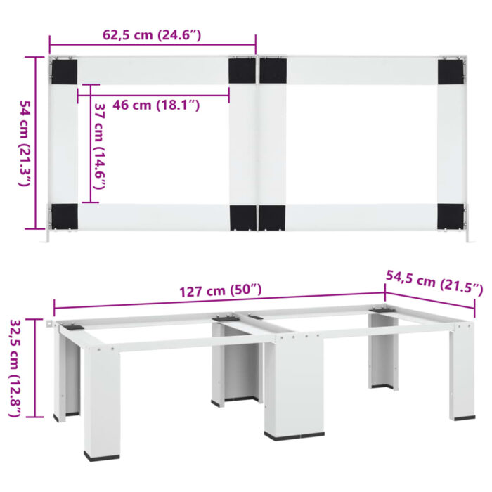 Socle double pour lave-linge et sèche-linge Blanc – Image 7