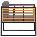 Chaises de jardin et coussins lot de 2 Bois d'acacia Gris foncé – Image 2
