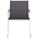 Chaises de jardin lot de 4 Textilène et acier inoxydable Gris – Image 2