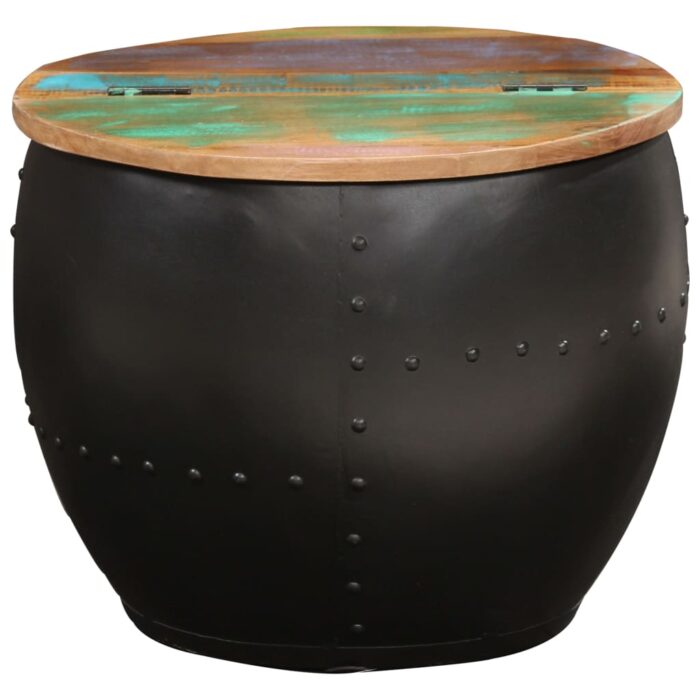 Table basse 53x43 cm Bois de récupération massif – Image 2