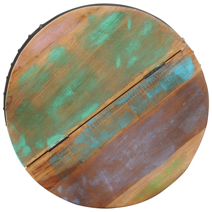 Table basse 53x43 cm Bois de récupération massif – Image 4