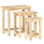 Tables gigognes 3 pcs Bois solide de manguier – Image 10